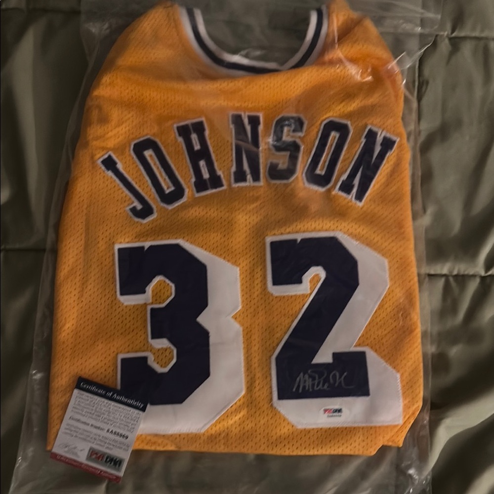 Yellow Basketball Jersey with Johnson 32
